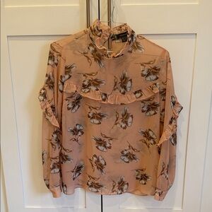Primark Peach Floral Blouse with Ruffles